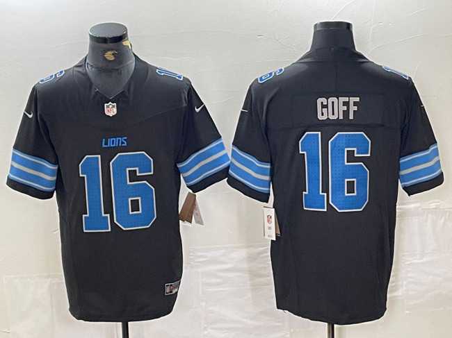 Men%27s Detroit Lions #16 Jared Goff Black 2024 F.U.S.E. 2nd Alternate Vapor Limited Football Stitched Jersey